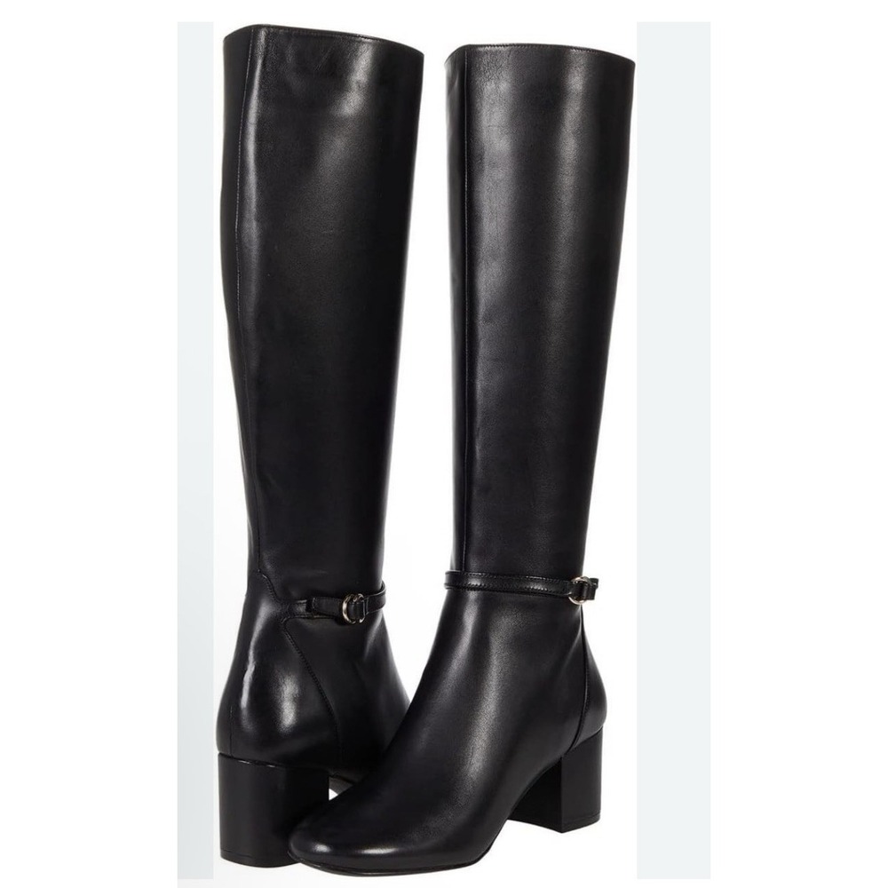 Cole Haan C22253 Size 5.5 Women's Dana Block Heel 60mm Boots Black Leather